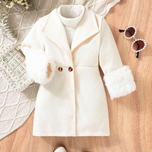 NWT Infant Girls Ivory Coat Faux Fur 9mo Brand New!!